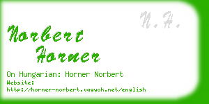 norbert horner business card